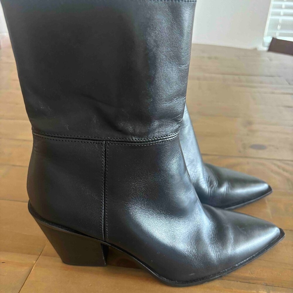 Zara Leather Ankle Boots